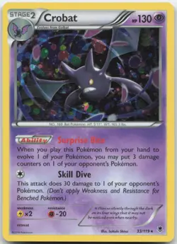 Crobat - 33/119 Cosmos Holo Promo Pokemon Card MP - Image 1