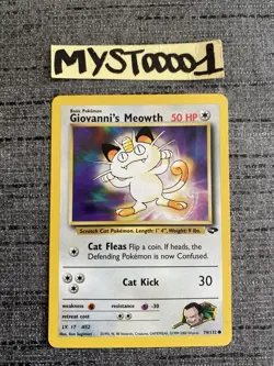 Carte Pokemon Giovanni’s Meowth 74/132 Gym Challenge Wizard Anglais Occasion - Image 1