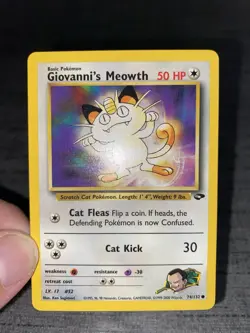 Carte Pokemon Giovanni’s Meowth 74/132 Gym Challenge Wizard Anglais Occasion - Image 3