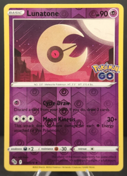 Lunatone 34/78 Uncommon RH - Pokemon TCG - Pokemon Go (LP) - Image 1