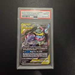 Pokemon Card Muk & Alolan Muk GX 197/214 Alt Art Unbroken Bonds Tag Team PSA 10 - Image 1