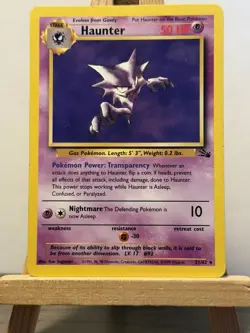 Pokemon TCG Haunter 21/62 Fossil Rare Non Holo Card WOTC 1999 - Image 1