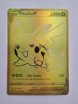 Pokemon Celebrations Pikachu V Gold Promo Card SWSH145 From UPC - Image 1