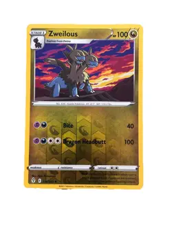 New: 2021 Pokemon TCG Zweilous 114 Swsh07: Evolving Skies Reverse Holo Uncommon - Image 1