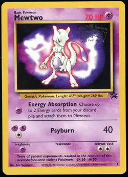 Mewtwo (1999 Kids WB Movie) - Pokemon TCG Black Star Promo No. 3 - MP - WOTC - Image 1