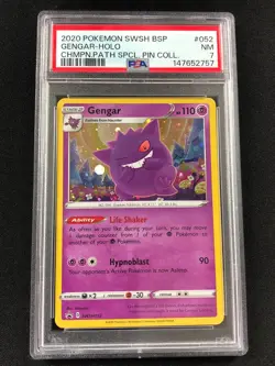 Pokemon 2020 Gengar Black Star Holo SWSH052 PSA 7 - Image 1