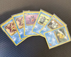 Pokemon Gym Heroes Misty Lot Staryu Starmie Poliwhag Psyduck NM/LP - Image 1
