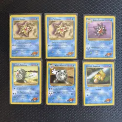 Pokemon Gym Heroes Misty Lot Staryu Starmie Poliwhag Psyduck NM/LP - Image 2
