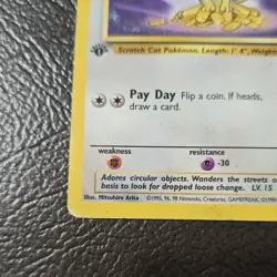 Pokemon TCG Meowth 56/64 Jungle Common 1st Edition Regular Basic 1999 English - Image 3