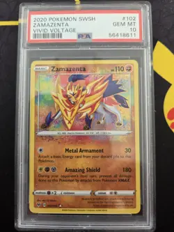 Pokemon TCG: Zamazenta Vivid Voltage Amazing Rare #102/185 PSA 10 GEM MINT - Image 1