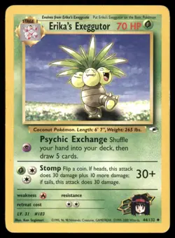 Erika's Exeggutor 44/132 Uncommon Gym Heroes Pokemon Unlimited Heavily Played - Image 1