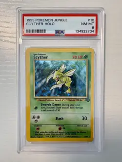 1999 Pokemon Jungle Scyther-Holo PSA 8 *BRAND NEW SLAB* - Image 1