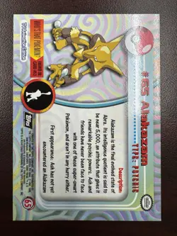 1999 Topps TV Series #65 Alakazam Flames Card Pokemon TCG Foil Black Label NM - Image 2