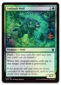 Ambush Wolf #98 (Foil) (NM) Foundations FDN Magic MTG - Image 1