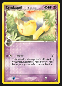 Cyndaquil 45/101 EX Dragon Frontiers Pokemon Card EXC - Image 1