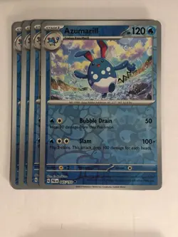 Pokemon TCG Paldea Evolved 4x Playset Reverse Holographic Azumarill 045/193 NM - Image 1