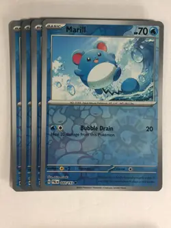 Pokemon TCG Paldea Evolved 4x Playset Reverse Holographic Marill 044/193 NM - Image 1
