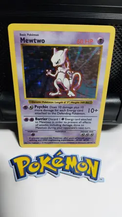 Mewtwo 10/102 shadowless Pokemon Base Set 1999 - Original Mewtu English Vintage - Image 1