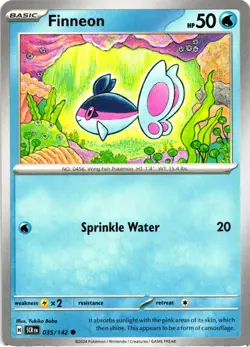 Pokemon Stellar Crown Finneon Regular Common Card - Image 1
