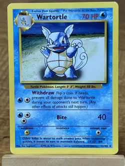 Pokemon TCG Wartortle 41/102 Base Set Uncommon - Image 1