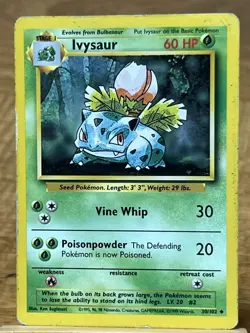 Pokemon TCG Ivysaur 30/102 Base Set Uncommon MP - Image 1