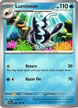Pokemon Stellar Crown Lumineon Regular Uncommon Card - Image 1