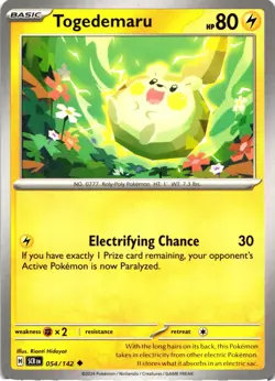 Pokemon Stellar Crown Togedemaru Regular Uncommon Card - Image 1