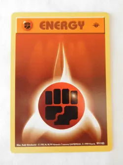 1999 WOTC Pokemon Card Shadowless First 1st Edition Base Fighting Energy 97/102 - Image 2