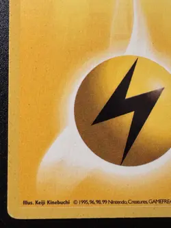 1st Edition Shadowless Lightning Energy 100/102 Base Set Pokemon Card Rare MP - Image 5