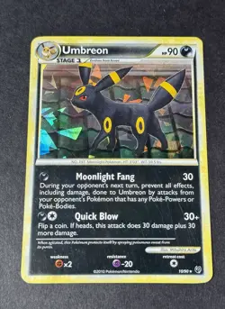 Umbreon 10/90 HGSS Undaunted Cracked Ice Holo Card MP - Image 1