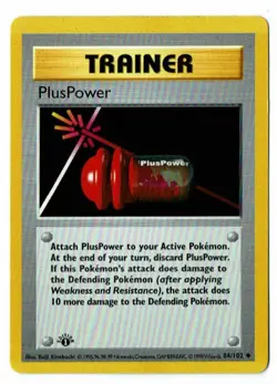 Pokemon Card Base Set 1st Edition Shadowless PlusPower 84/102 WOTC - Image 1