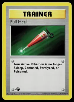 Pokemon Card - Full Heal Base Set Shadowless 82/102 1st Edition Uncommon - Image 1