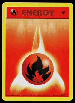 Pokemon Card - Fire Energy 1st Edition Base Set Shadowless 98/102 - Image 1