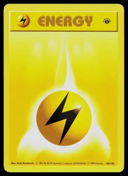 Pokemon Card - Lightning Energy 1st Edition Base Set Shadowless 100/102 - Image 1