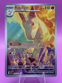 Pokemon TCG Rapidash Destined Rivals Illustration Rare Card 189/182 - Image 1