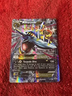 M Sharpedo EX XY200 XY Holo Pokemon Card Played - Image 1