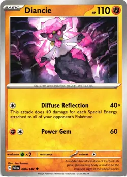 Pokemon Stellar Crown Diancie Regular Uncommon Card - Image 1