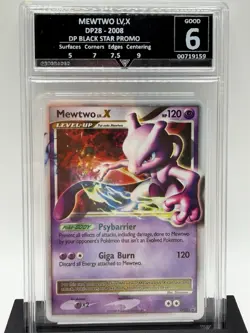 Mewtwo LV.X DP28 Black Star Promo – GetGraded 6 – Pokemon Slab - Image 1