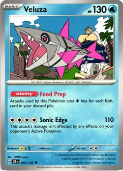 Pokemon Stellar Crown Veluza Regular Uncommon Card - Image 1