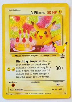 Pokemon TCG: _____'s Pikachu Celebrations Birthday Pikachu Promo #24 MINT - Image 1
