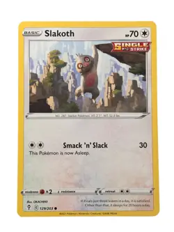 New: 2021 Pokemon TCG Slakoth 129 Swsh07: Evolving Skies Regular Common - Image 1