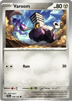 Pokemon Stellar Crown Varoom Regular Common Card - Image 1