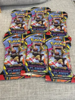 AUTHENTIC NEW Pokemon TCG Mega Evolution Phantasmal Flames Booster Pack BUNDLE 6 - Image 1