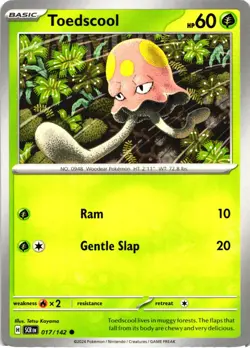 Pokemon Stellar Crown Toedscool Regular Common Card - Image 1