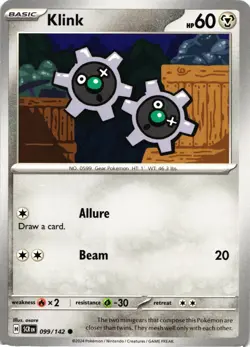 Pokemon Stellar Crown Klink Regular Common Card - Image 1