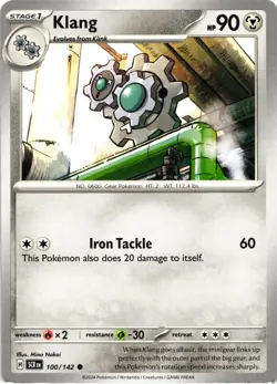 Pokemon Stellar Crown Klang Regular Uncommon Card - Image 1