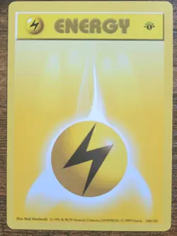 Pokemon 1st edition Lightning Energy Shadowless Base Set 100/102 - Image 3