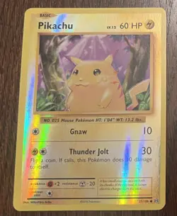 2016 Pokemon XY Evolutions #35 Pikachu Reverse Foil Holographic LP - Image 1