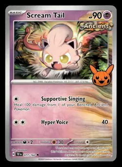 Scream Tail 077/162 Trick or Trade Stamped Pokemon NM - Image 1