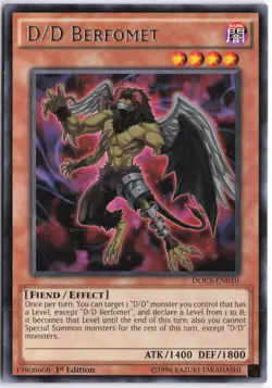 Yugioh - D/D Berfomet DOCS-EN010 1st Edition - Dimension of Chaos - Image 1